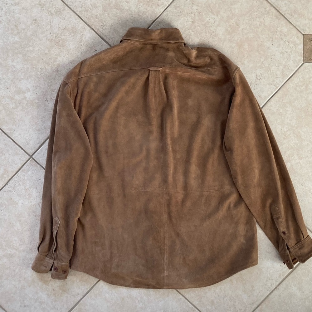 Men's Faconnable Brown Suede Shirt - Picture 3 of 3